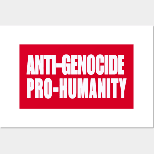 Anti-GENOCIDE PRO-HUMANITY - Blue and White - Back Posters and Art